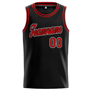 Custom Stitched Basketball Jersey for Men, Women And Kids Black-Red-White