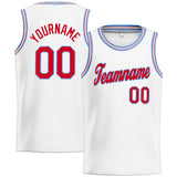 Custom Stitched Basketball Jersey for Men, Women And Kids White-Red-Light Blue