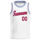 Custom Stitched Basketball Jersey for Men, Women And Kids White-Red-Light Blue