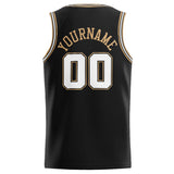 Custom Stitched Basketball Jersey for Men, Women And Kids Black-White-Gold