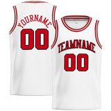 Custom Stitched Basketball Jersey for Men, Women And Kids White-Red-Black