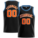 Custom Stitched Basketball Jersey for Men, Women And Kids Black-Orange-Light Blue