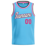 Custom Stitched Basketball Jersey for Men, Women And Kids Light Blue-Pink-White-Black