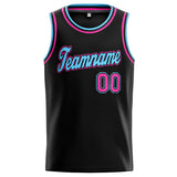 Custom Stitched Basketball Jersey for Men, Women And Kids Black-Pink-Light Blue