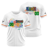 Custom Full Print Design Baseball Jersey white-orange