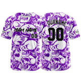 Custom Baseball Jersey Personalized Baseball Shirt for Men Women Kids Youth Teams Stitched and Print Purple&White