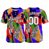 Custom Full Print Design Baseball Jersey blue-red