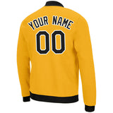 Custom Long Sleeve Windbreaker Jackets Uniform Printed Your Logo Name Number Yellow-Black-White