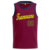 Custom Basketball Jersey Crimson-Yellow-Black