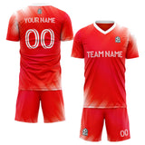 custom soccer set jersey kids adults personalized soccer red