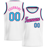 Custom Stitched Basketball Jersey for Men, Women And Kids White-Pink-Light Blue