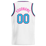 Custom Stitched Basketball Jersey for Men, Women And Kids White-Pink-Light Blue