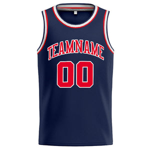 Custom Stitched Basketball Jersey for Men, Women And Kids Navy-Red-White