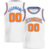 Custom Stitched Basketball Jersey for Men, Women And Kids White-Orange-Royal