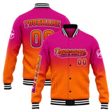 Custom Gradient Varsity Jacket Letterman jacket for Men, Women and Youth Rose Orange