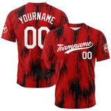 Custom Full Print Design Baseball Jersey red-black