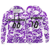 Custom Sweatshirt Hoodie For Man Woman Girl Boy Print Your Logo Name Number Purple&White