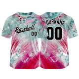 Custom Full Print Design Baseball Jersey red-green