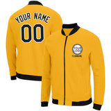 Custom Long Sleeve Windbreaker Jackets Uniform Printed Your Logo Name Number Yellow-Black-White