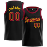 Custom Stitched Basketball Jersey for Men, Women And Kids Black-Crimson-Yellow