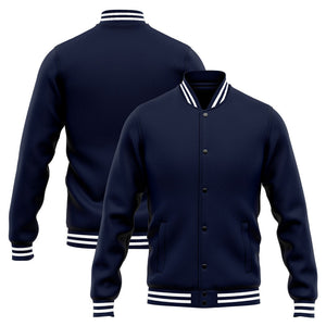 Custom Varsity Jacket Letterman jacket for Men, Women and Youth Navy White