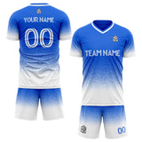 custom soccer set jersey kids adults personalized soccer blue