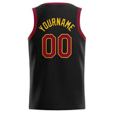 Custom Stitched Basketball Jersey for Men, Women And Kids Black-Crimson-Yellow