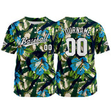 Custom Full Print Design Baseball Jersey green-blue-black