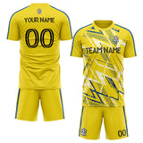 custom soccer set jersey kids adults personalized soccer yellow