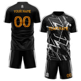 custom soccer set jersey kids adults personalized soccer black