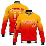 Custom Gradient Varsity Jacket Letterman jacket for Men, Women and Youth Light Orange Red