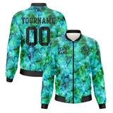 Custom Long Sleeve Windbreaker Jackets Uniform Printed Your Logo Name Number Green