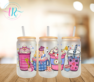 16oz Glass Tumbler - Alison In Wonderland