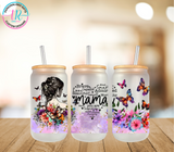 16oz Glass Tumbler - Butterfly Mama