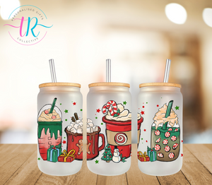 16oz Glass Tumbler - Christmas Shakes