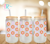 16oz Glass Tumbler - Flower Hearts