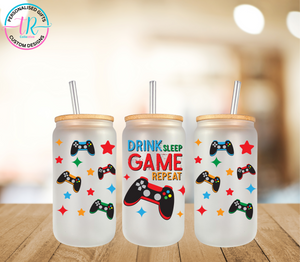 16oz Glass Tumbler - Game