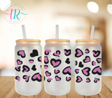 16oz Glass Tumbler - Hearts 2