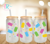 16oz Glass Tumbler - Ice Blocks