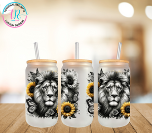 16oz Glass Tumbler - Lion