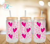 16oz Glass Tumbler - Love Pink