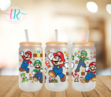 16oz Glass Tumbler - Mario