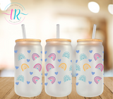 16oz Glass Tumbler - Rainbows