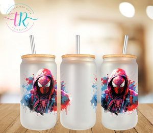 16oz Glass Tumbler - Spider Man