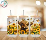 16oz Glass Tumbler - Sunflower Highland