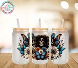 16oz Glass Tumbler - Skull Garden