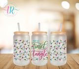 16oz Glass Tumbler - Tinsel Tangle