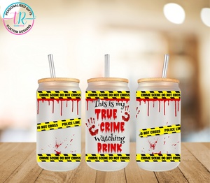 16oz Glass Tumbler - True Crime