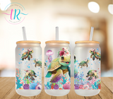 16oz Glass Tumbler - Turtles