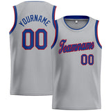 Custom Stitched Basketball Jersey for Men, Women And Kids Gray-Royal-Red